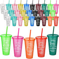 Havawish 36 Pcs Mothers Day Christian Tumbler Gift Bulk Religious Inspirational 24 oz Drinking Jesus Cup with Lid Straw Bible Verse Plastic Cup for Church Father Teacher First Communion (Colour) by Havawish