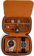 Galis Luxury Watch Case for Men High End Portable 2-Slot Watch Holder and Watch by GalisJewelry