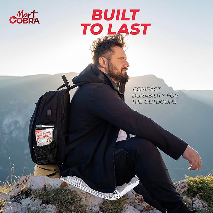 Mart Cobra Emergency Blanket 100-Pack | Reflective Thermal Blanket | Survival - Image 5