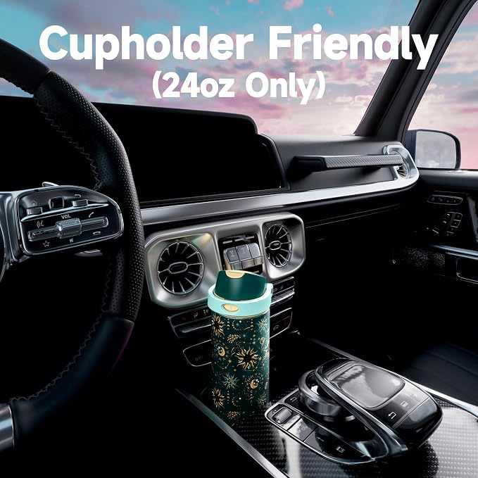 24 oz Insulated Water Bottle with Straw: Meoky Stainless Steel Metal Water Bottle with 2-in-1 Lid - Leak Proof, Cold for 24 Hours, Protective Silicone Base, BPA-Free for Sports Travel Car, Tarot - Image 6