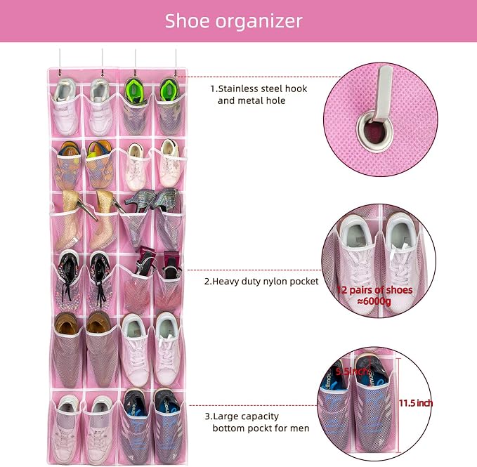 Hanging Shoe Organizer, Over The Door Shoe Organizer - Image 5