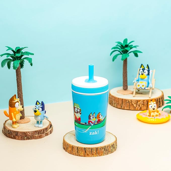 Zak Designs Bluey Kelso Toddler Cups For Travel or At Home, 12oz Vacuum Insulated Stainless Steel Sippy Cup With Leak-Proof Design is Perfect For Kids (Bluey, Bingo, Grandad Mort) - Image 10