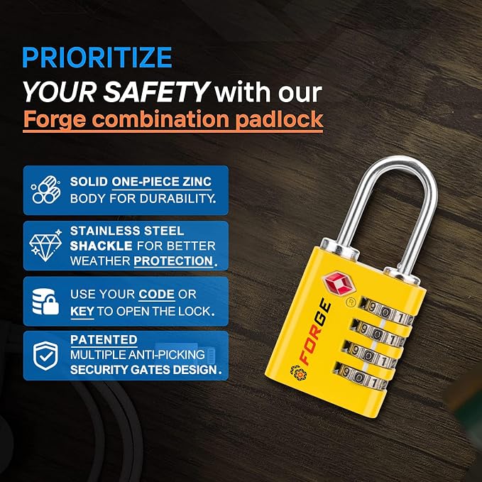 Forge Dual-Opening: Key or Combination Access Lock, TSA Approved Locks - Image 6