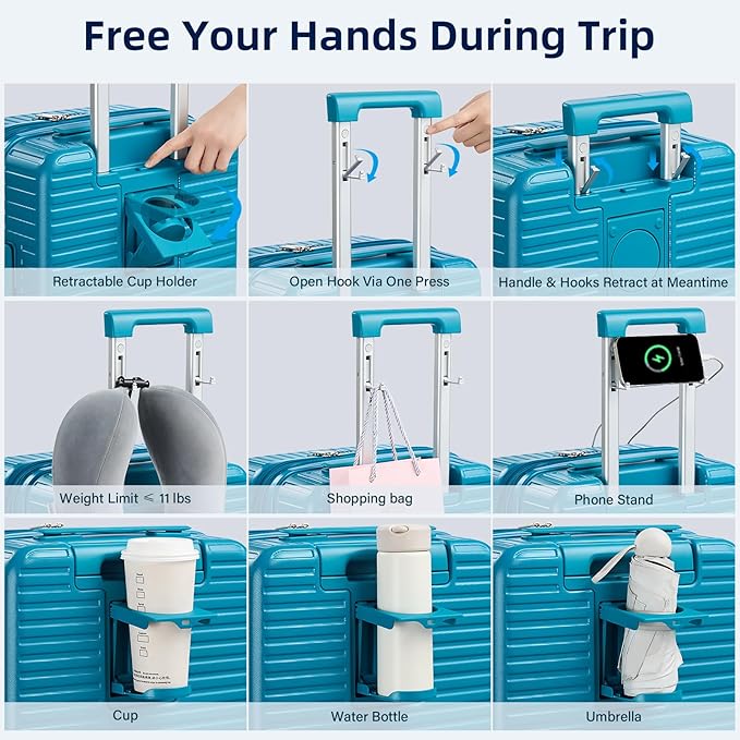 Hard Shell Suitcases Travel Expandable Luggage, 24 Inch Check in Luggage - Image 2