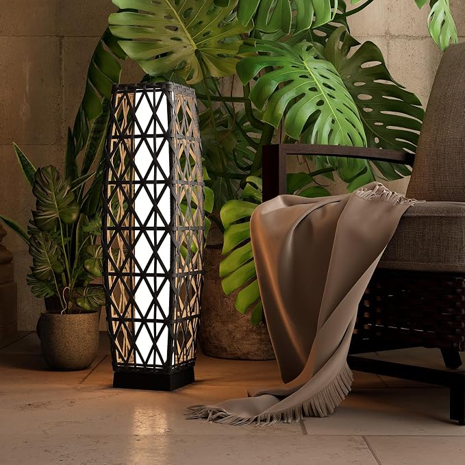 Grand patio Outdoor Solar Powered Wicker Floor Lamp Outdoor Weather-Resistant by GrandPatio