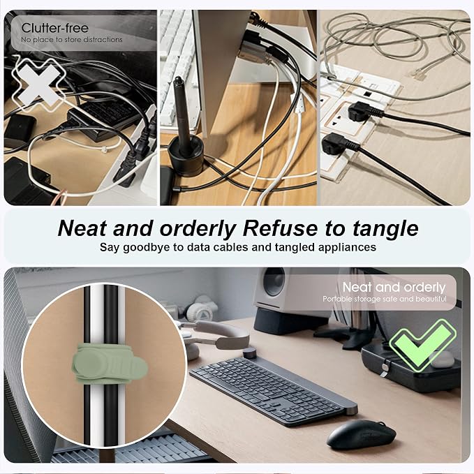 Nearockle Silicone Cable Ties Cord Organizer - Image 3