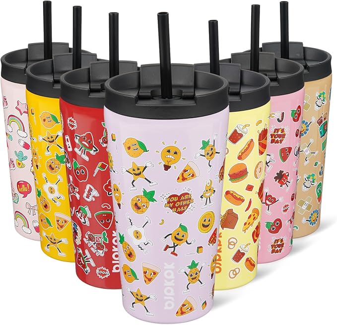 BJPKPK 18oz Tumbler With lid And Straw Stainless Steel Travel Coffee Mug Insulated Tumblers Cups,Hawaii Fruits Purple by BJPKPK