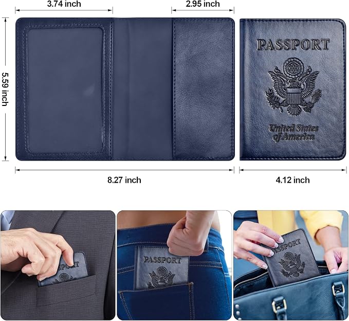 Passport and Vaccine Card Holder Combo, Passport Holder - Image 3