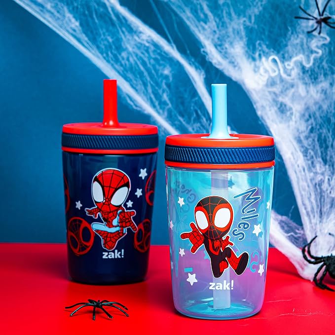 Zak Designs Marvel Spider-Man Kelso Toddler Cups for Travel or at Home, 15oz 2-Pack Durable Plastic Sippy Cups with Leak-Proof Design is Perfect for Kids (Spidey and His Amazing Friends) - Image 3