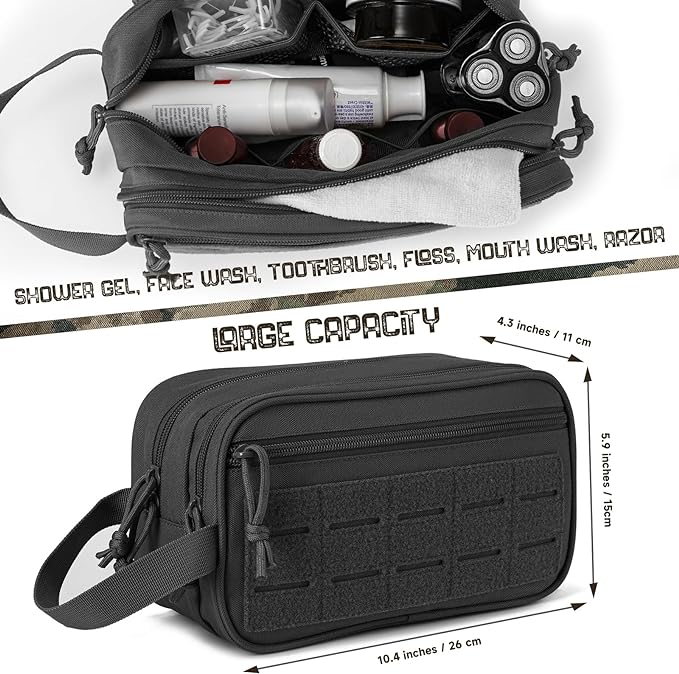 QT&QY Tactical Toiletry Bag For Men Hygiene Bag EDC Military Tool Molle Pouches - Image 2