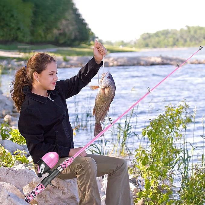 ODDSPRO Kids Fishing Pole Pink, Portable Telescopic Fishing Rod and Reel Combo - Image 6