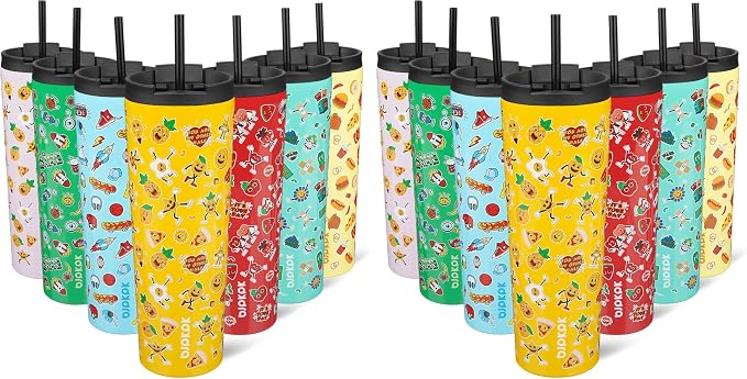 BJPKPK 30oz Insulated Tumbler With lid And Straw Stainless Steel Tumblers Travel Coffee Mug Reusable Thermal Cup,Hawaii Fruits-Yellow (Pack of 2) by BJPKPK
