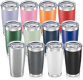 20 oz Tumbler with Lid Stainless Steel Insulated Tumblers Bulk Double Wall Vacuum Cups Powder Coated Travel Mug Keep Drinks Cold and Hot, Mix, 12 Pack by Orebigo