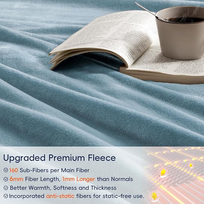 PHF Ultra Soft Fleece Blanket Queen Size, No Shed No Pilling Luxury Plush Cozy - Image 4