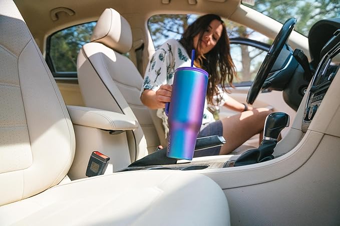 IRON °FLASK Co-Pilot Insulated Mug w/Straw & Flip Cap Lids - Cup Holder Bottle for Hot, Cold Drink - Leak-Proof - Water, Coffee Portable Travel Mug - Midnight Black, 40 Oz - Image 8