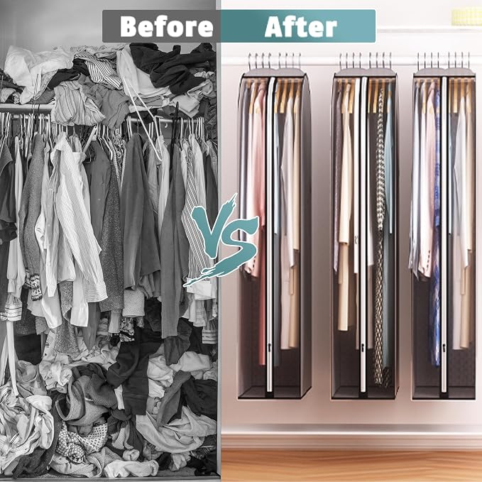 10" Gusseted Garment Bags for Hanging Clothes 50" Suit Bags for Open Closet - Image 8