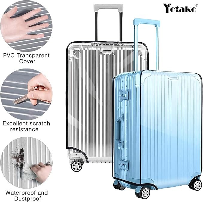 Yotako Clear PVC Suitcase Cover Protectors 28 Inch Luggage Cover - Image 4