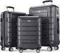 SHOWKOO Luggage Sets Expandable PC+ABS Durable Suitcase Double Wheels TSA Lock by SHOWKOO