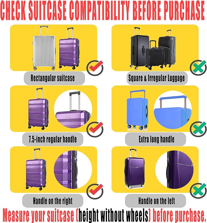 0.4mm Thick Transparent PVC Luggage Protector Cover Set, Waterproof TSA - Image 3