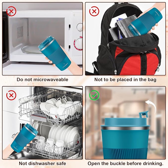 MOMSIV 17oz Travel Mug, Insulated Coffee Cup with Leakproof Lid, Vacuum Stainless Steel Double Walled Reusable Tumbler for Hot and Cold Water Coffee and Tea In Travel and Car - Image 6