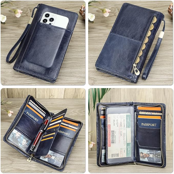 Top Grain Leather Travel Passport Wallet Holder - Image 2