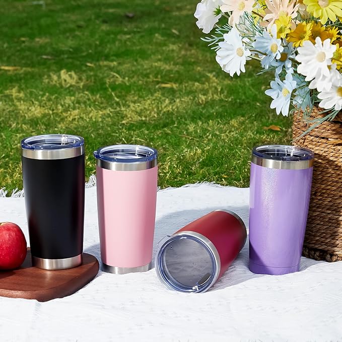 MEWAY 20oz Tumbler 2 Pack Double Wall Vacuum Insulated Travel Glitter Mug Bulk - Image 8