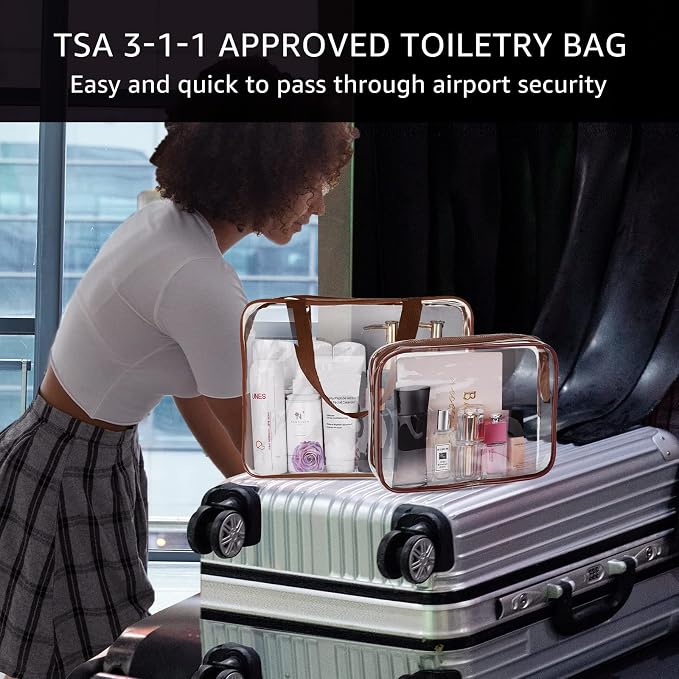 4Pcs Crystal Clear PVC Travel Toiletry Bag Kit - Image 3