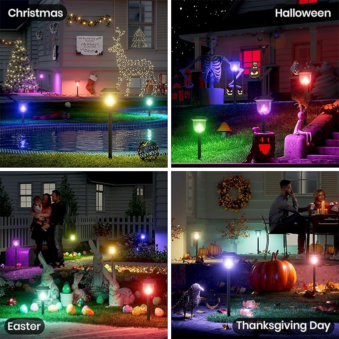 AOSEA 4 Pack Solar Pathway Lights Outdoor Waterproof - Image 7