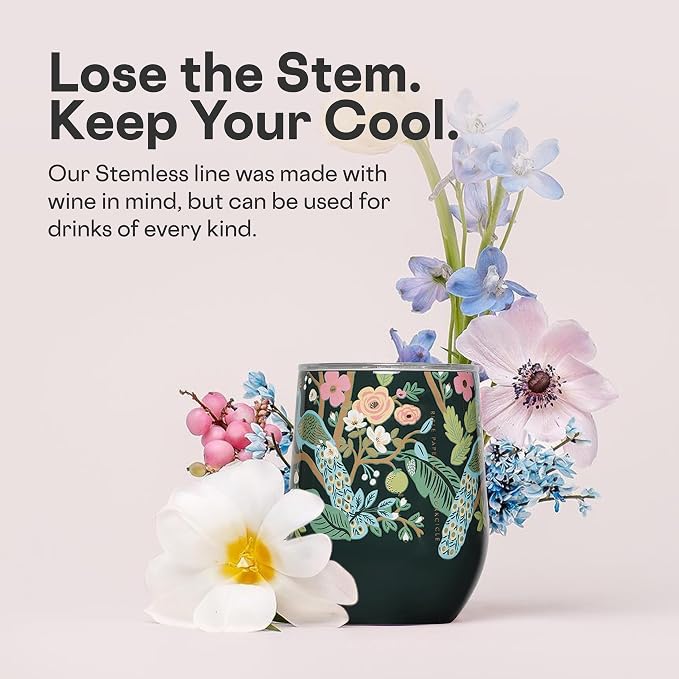 Corkcicle Stemless Insulated Wine Glass Tumbler - Keeps Beverages Cold 6 Hrs Hot 3 Hrs - Stainless Steel - Easy-Grip - Gift for Mom - Great for Mother's Day or Christmas - 12 oz - Peacock Blue - Image 6