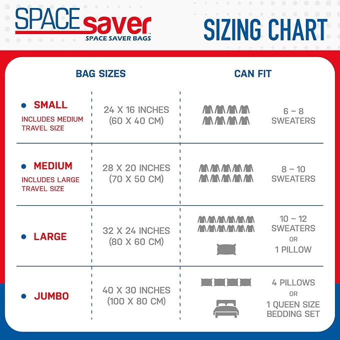 Spacesaver 10 Pack Small Vacuum Storage Bags - Image 8