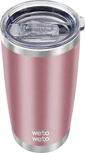 WETOWETO 20oz Insulated Stainless Steel Tumbler, Double Wall Vacuum Travel Coffee Mug, Powder Coated Tumbler Cup (Rose Gold,1) by Wetoweto