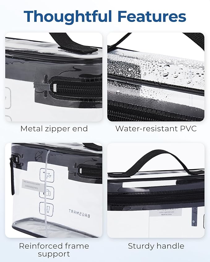 BAGSMART TSA Approved Toiletry Bag, 2 Pack Clear Makeup Cosmetic Bag Organizer - Image 5