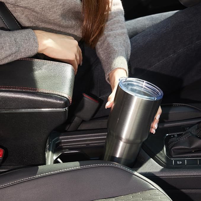 MEWAY 30oz Insulated Tumbler With Lids and Straws,Stainless Steel Double Vacuum Coffee Tumbler Cup, Brush, Durable Powder Coated Coffee Cup for Cold & Hot Drinks, Office, Travel(Silver,12 PACK) - Image 5