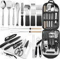 Portable Camping Kitchen Utensil Set-27 Piece Cookware Kit, Stainless Steel by Freehiker