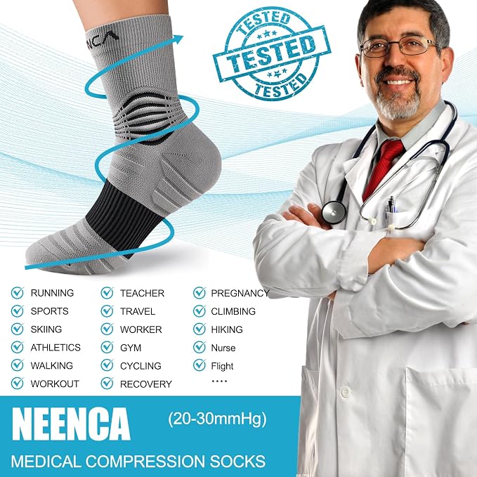 NEENCA Medical Compression Socks—2 Pairs, Ankle Socks - Image 7