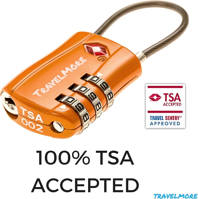 4 Pack TSA Approved Travel Combination Cable Luggage Locks - Image 3
