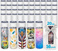 50 Pack 20oz Sublimation Tumbler Blanks Skinny Straight in Bulk, Stainless Steel Insulated Sublimation Tumbler with Polymer Coating for Heat Transfer, With Lid, Straw, ribbon, Gift box by UIRZOTN