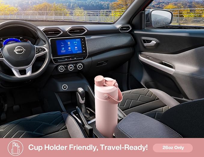 POWCAN 26 oz Insulated Water Bottle with 2-in-1 Straw and Spout Lid, Keep Cold 24H, Leak-Proof, Fits in Car Cup Holder, Stainless Steel Water Bottle for Sports, Travel, and School (Bow Down to Cherry) - Image 5
