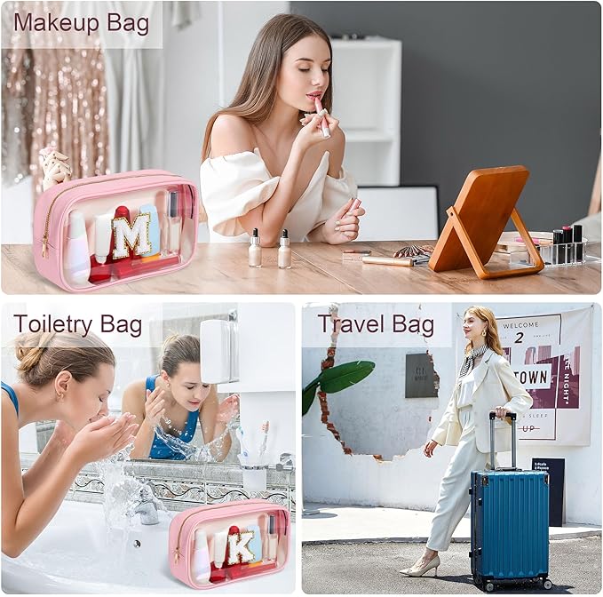 YOOLIFE Birthday Gifts for Kids | Travel Toiletry Bag | Pink Clear Makeup Bag - Image 3