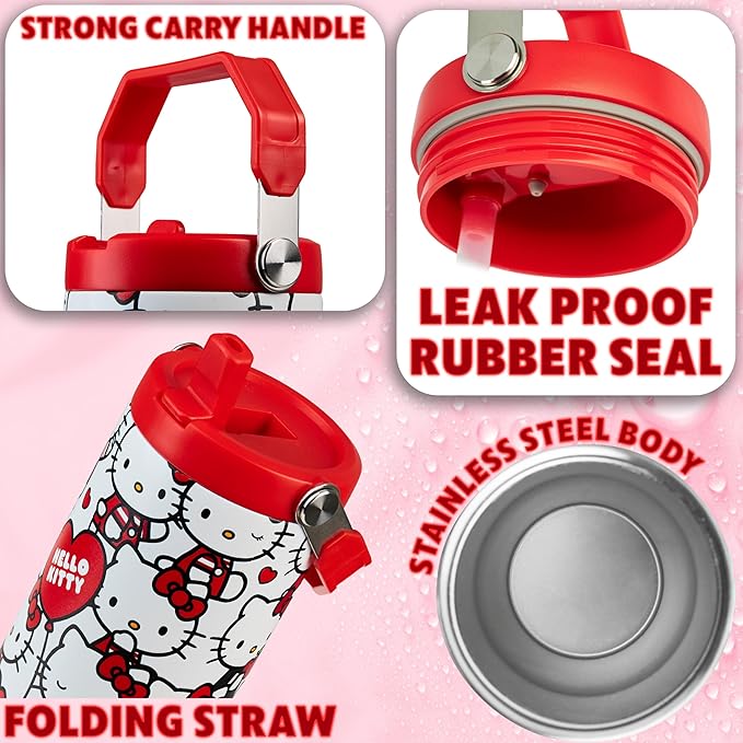 Get Trend Hello Kitty Sanrio Tumbler with Straw 30oz Girls Teens Women Insulated Cup with Lid Travel Mug for School, Sports, Kawaii Gifts for Girls (Aop Hello Kitty) - Image 4