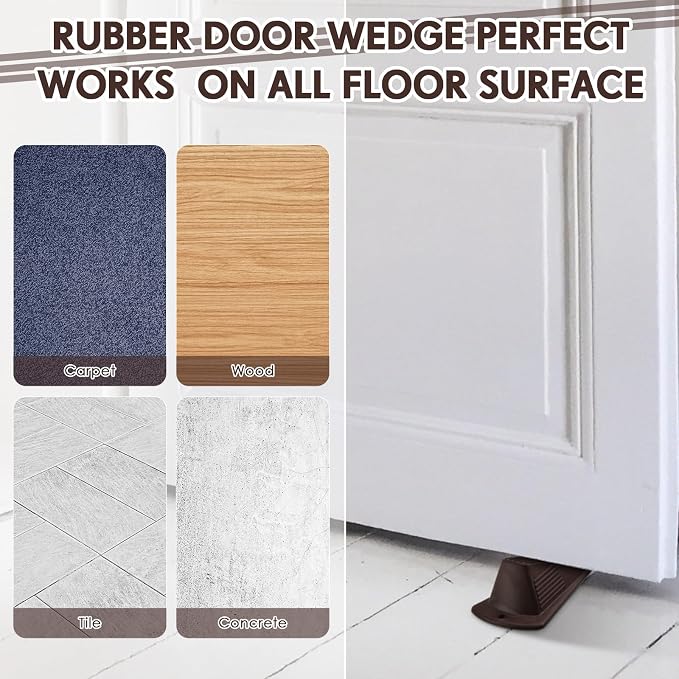Frienda 2 Pcs Jumbo Door Stoppers Heavy Duty Door Stopper Tall up to 2inch Tall - Image 4
