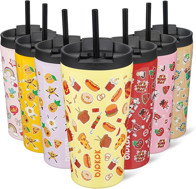 BJPKPK 18oz Tumbler With lid And Straw Stainless Steel Travel Coffee Mug Insulated Tumblers Cups,Yummy by BJPKPK