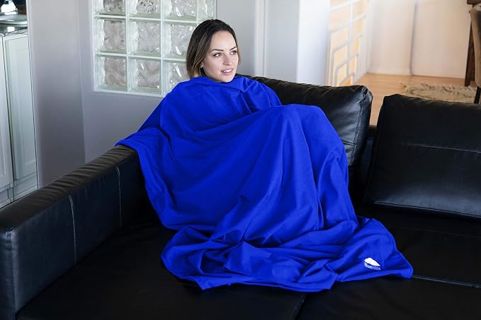 BlueHills Ultra Compact Travel Blanket Pillow in Portable Bag Case Premium Cozy - Image 4