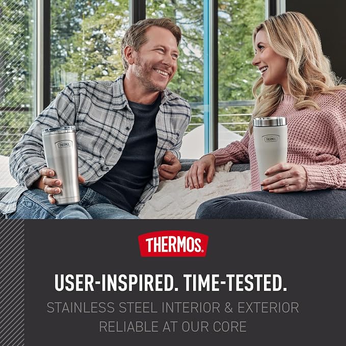 THERMOS ICON SERIES, Stainless Steel Tumbler, Matte Stainless Steel, 16 oz - Image 5