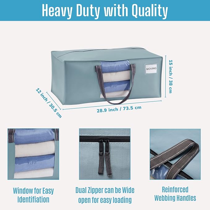 VENO 8 Pack Moving Bags for College, Heavy-Duty Storage Totes, Moving Boxes and - Image 3