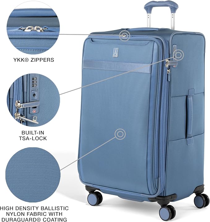 Travelpro VersaPack+ Lightweight Softside Expandable Checked Luggage, 8 Spinner - Image 4
