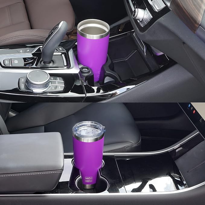 WETOWETO 20oz Insulated Stainless Steel Tumbler, Double Wall Vacuum Leak-proof Travel Coffee Mug, Powder Coated Water Cup (Purple, 1 Pack) - Image 6