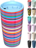 TILUCK 20 oz Insulated Tumbler with BPA-Free Lid, Stainless Steel Vacuum Travel Coffee Mug, Double Wall Coffee Tumbler（20oz，RainbowStripes） by TILUCKBringsGoodLuck