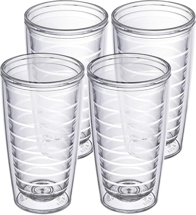 Homestead Choice 16oz Insulated Tumblers Plastic Keeps Drinks Cold & Hot, 4pack Double Walled Clear Insulated Drinking Glasses Cup, BPA-Free, Reusable, Camping, Travel, Kitchen, Party by HomesteadChoice