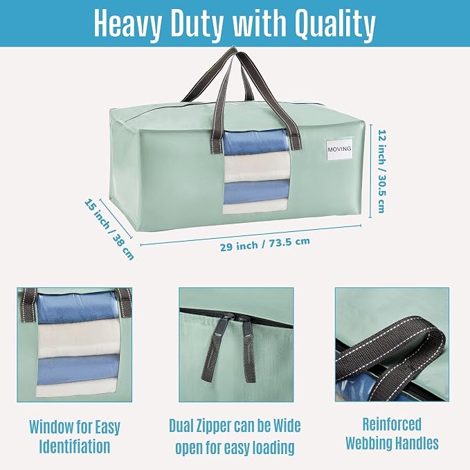 VENO 8 Pack Moving Bags for College, Heavy-Duty Storage Totes, Moving Boxes and - Image 3
